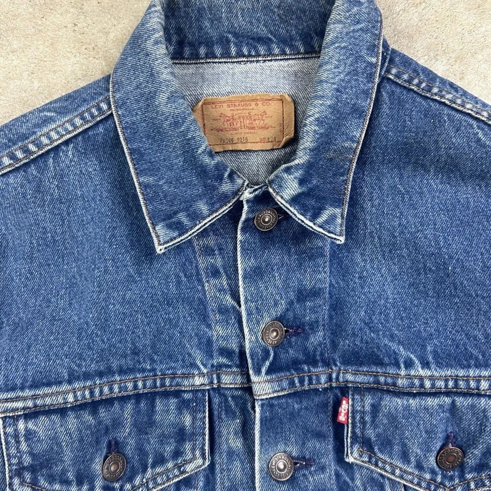 Vintage Levis Denim Jacket Size 42 Type 3 Trucker 70506-0216 Blue USA Made 80s